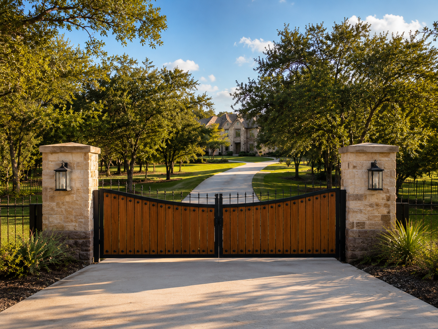 Automatic driveway gate installation